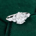 White Gold 2 Carat Pear Shaped Moissanite Engagement Ring