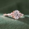 1CT Oval Cut Moissanite Classic Side Stone Engagement Ring