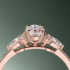 1CT Oval Cut Moissanite Classic Side Stone Engagement Ring (5)