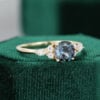 Round Alexandrite and Diamond Cluster Engagement Ring