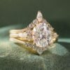 3 pieces Oval Cut Moissanite Engagement Ring Set (1)