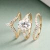 3 pieces Oval Cut Moissanite Engagement Ring Set (4)