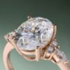 3CT Oval Cut Moissanite Classic Side Stone Engagement Ring (2)