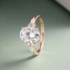 3CT Oval Cut Moissanite Classic Side Stone Engagement Ring (3)