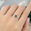 Round Cut Alexandrite and Diamond Engagement Ring
