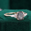 Black Rutilated Quartz With Moissanite Engagement Ring (5)