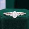 Half Carat Oval Cut Moissanite Promise Ring Dainty Engagement Ring