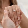 Hidden Halo Oval Cut Moissanite Half Pavé Engagement Ring (3)