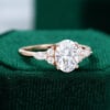 MOLLYJEWELRY 79mm Oval cut Moissanite Rose Gold Engagement Ring