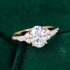 MOLLYJEWELRY 79mm Oval cut Moissanite Rose Gold Engagement Ring