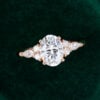 MOLLYJEWELRY 79mm Oval cut Moissanite Rose Gold Engagement Ring