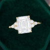 MOLLYJEWELRY Gold Moissanite Engagement Ring