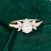 MOLLYJEWELRY Gold Moissanite Engagement Ring