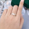 Hexagon cut Moissanite engagement ring yellow gold vintage Unique Marquise Diamond Cluster engagement ring delicate wedding Bridal ring