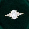 MOLLYJEWELRY Gold Oval Moissanite Engagement Ring
