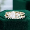 MOLLYJEWELRY Gold Pear shaped Moissanite Wedding Set