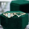 MOLLYJEWELRY Gold Pear shaped Opal Wedding Set