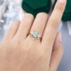 MOLLYJEWELRY Gold Pear shaped Opal Wedding Set