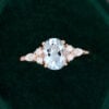 MOLLYJEWELRY Oval cut Aquamarine Rose Gold Engagement Ring