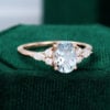 MOLLYJEWELRY Oval cut Aquamarine Rose Gold Engagement Ring