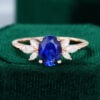 MOLLYJEWELRY Rose Gold Lab Sapphire Engagement Ring