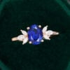 MOLLYJEWELRY Rose Gold Lab Sapphire Engagement Ring