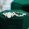 MOLLYJEWELRY Rose Gold Moissanite Bridal Set