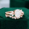 MOLLYJEWELRY Rose Gold Moissanite Bridal Set