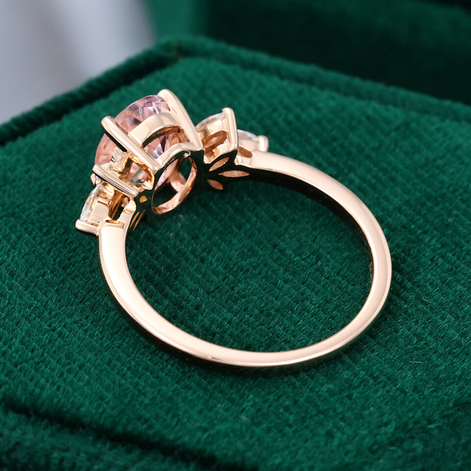 MOLLYJEWELRY Rose Gold Morganite Engagement Ring