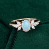 MOLLYJEWELRY Rose Gold Opal Engagement Ring