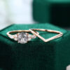 MOLLYJEWELRY Rose gold Black Rutilated Quartz Wedding Set