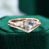 MOLLYJEWELRY Rose gold Black Rutilated Quartz Wedding Set