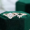 MOLLYJEWELRY Rose gold Oval Moissanite Engagement Ring Set