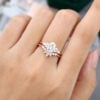 MOLLYJEWELRY Rose gold Oval Moissanite Engagement Ring Set