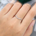 White Gold Curved Wedding band