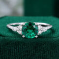 White Gold Emerald Engagement ring
