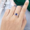 Pear Shaped Blue Sapphire Engagement Ring in White Gold