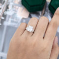 White Gold 3 Carat Radiant Cut Moissanite Ring