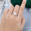MOLLYJEWELRY White Gold Moissanite Engagement Ring