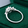 White Gold Hexagon Cut Moissanite Engagement Ring