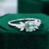 MOLLYJEWELRY White Gold Moss Agate Engagement Ring