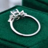 MOLLYJEWELRY White Gold Moss Agate Engagement Ring