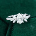White Gold Pear shaped 5*8mm Moissanite Band Rings