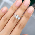 White Gold Pear shaped 5*8mm Moissanite Band Rings