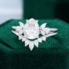 MOLLYJEWELRY White Gold Pear shaped Moissanite Wedding Set
