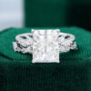 MOLLYJEWELRY White Gold Radiant cut Moissanite Wedding Set