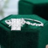 MOLLYJEWELRY White Gold Radiant cut Moissanite Wedding Set
