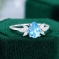 Swiss Blue Topaz Engagement Ring