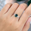 MOLLYJEWELRY White gold Green Blue Sapphire Engagement Ring