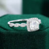 MOLLYJEWELRY White gold Moissanite Cushion Cut Engagement Ring